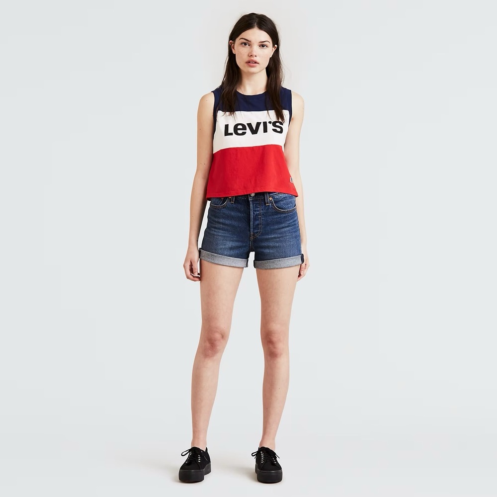 Levi’s Wedgie Fit Shorts, Color: Authentic Favorite Dark Wash, Size 28